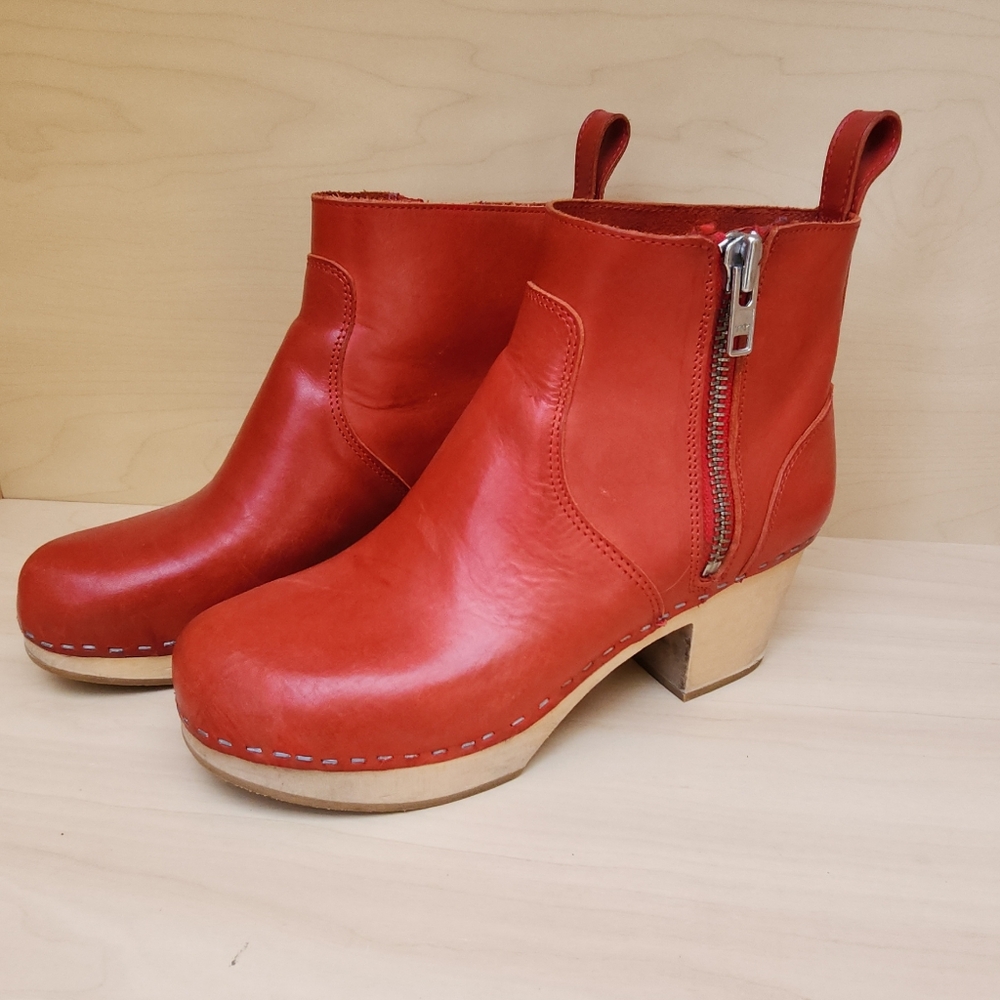 Swedish Hasbeens Leather Ankle Boots